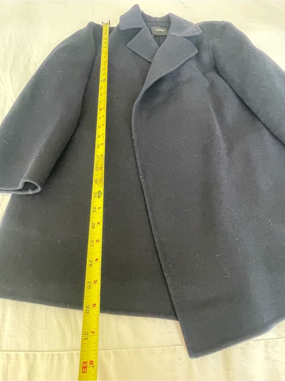 Theory Clairene Open Front Wool Cashmere Blend Jacket Blazer Navy Blue - Picture 9 of 13
